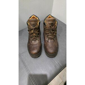 Timberland Boots Womens 9.5 M 9.5M Hiking Brown Leather Camp Casual Tie Y2K 90s
